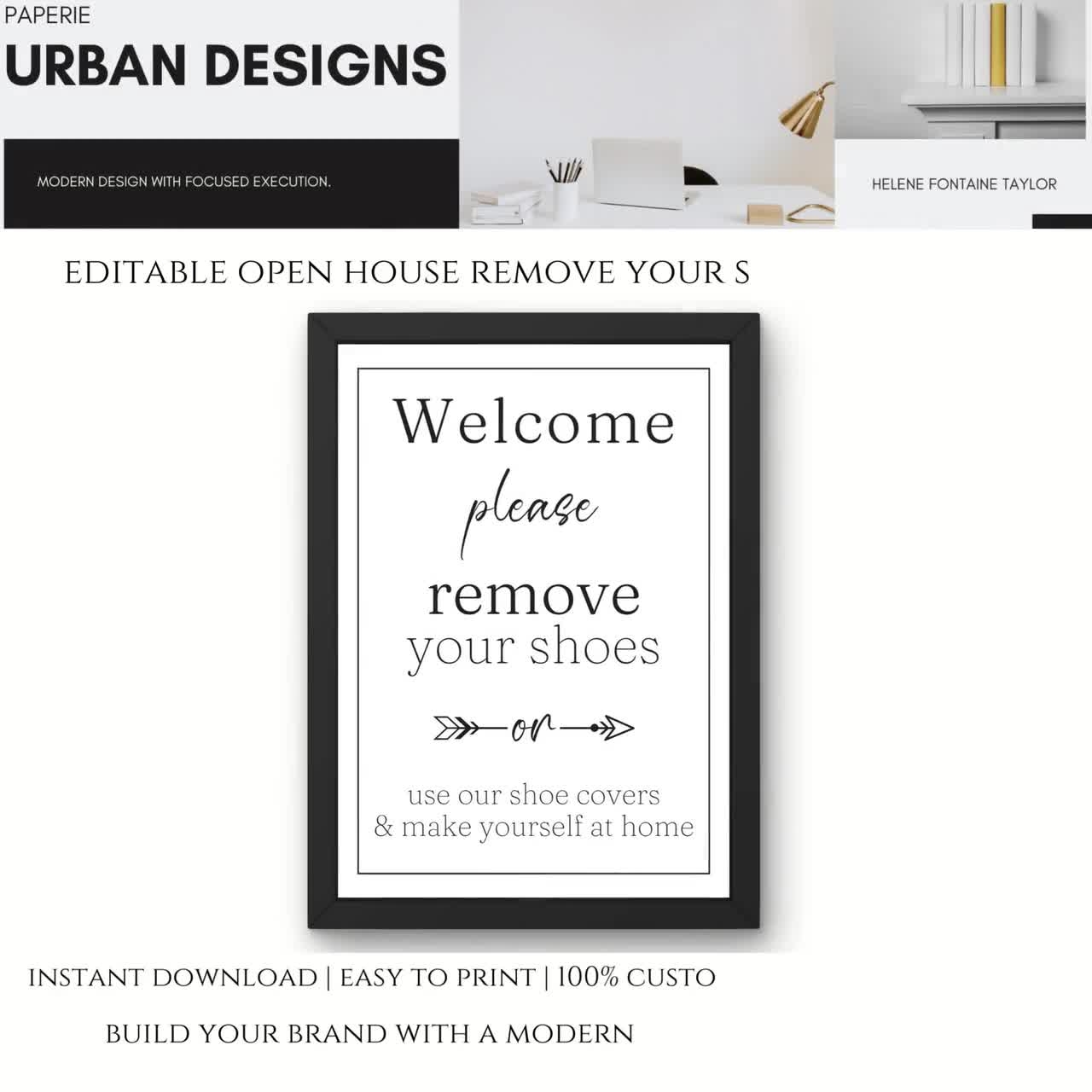 Editable No Shoes Sign Remove Your Shoes Sign Template Airbnb 