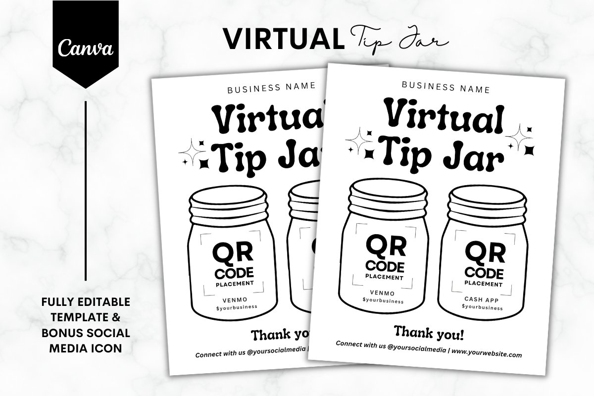 printable tip jar signs