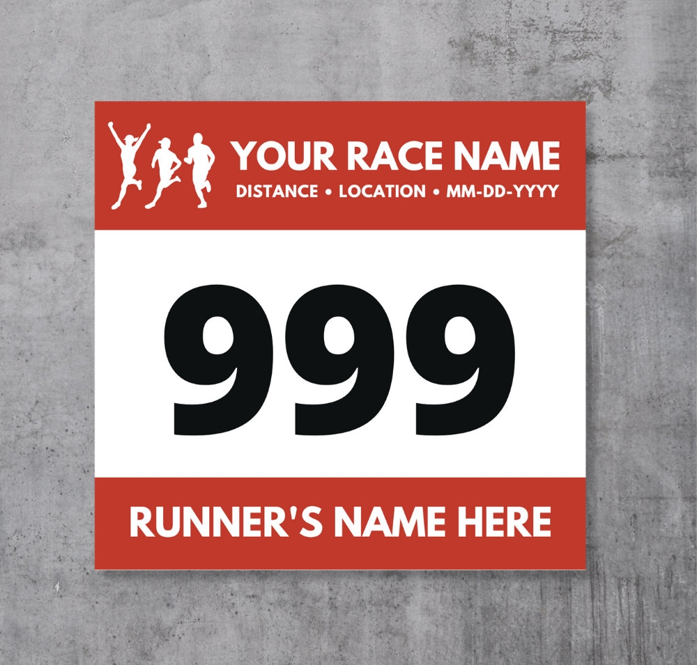 Editable Race Bib Fully Customizable Template Editable Running Bib Canva Template