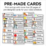 Editable Schedule Cards Daily Schedule Kinder Craze