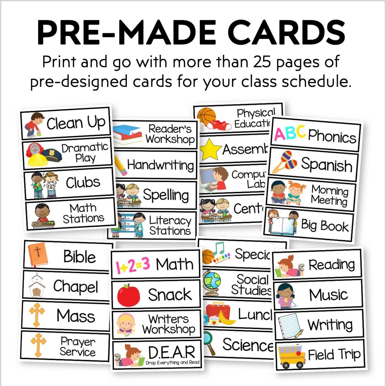 printable classroom schedule cards and spd printable classroom schedule cards and spd