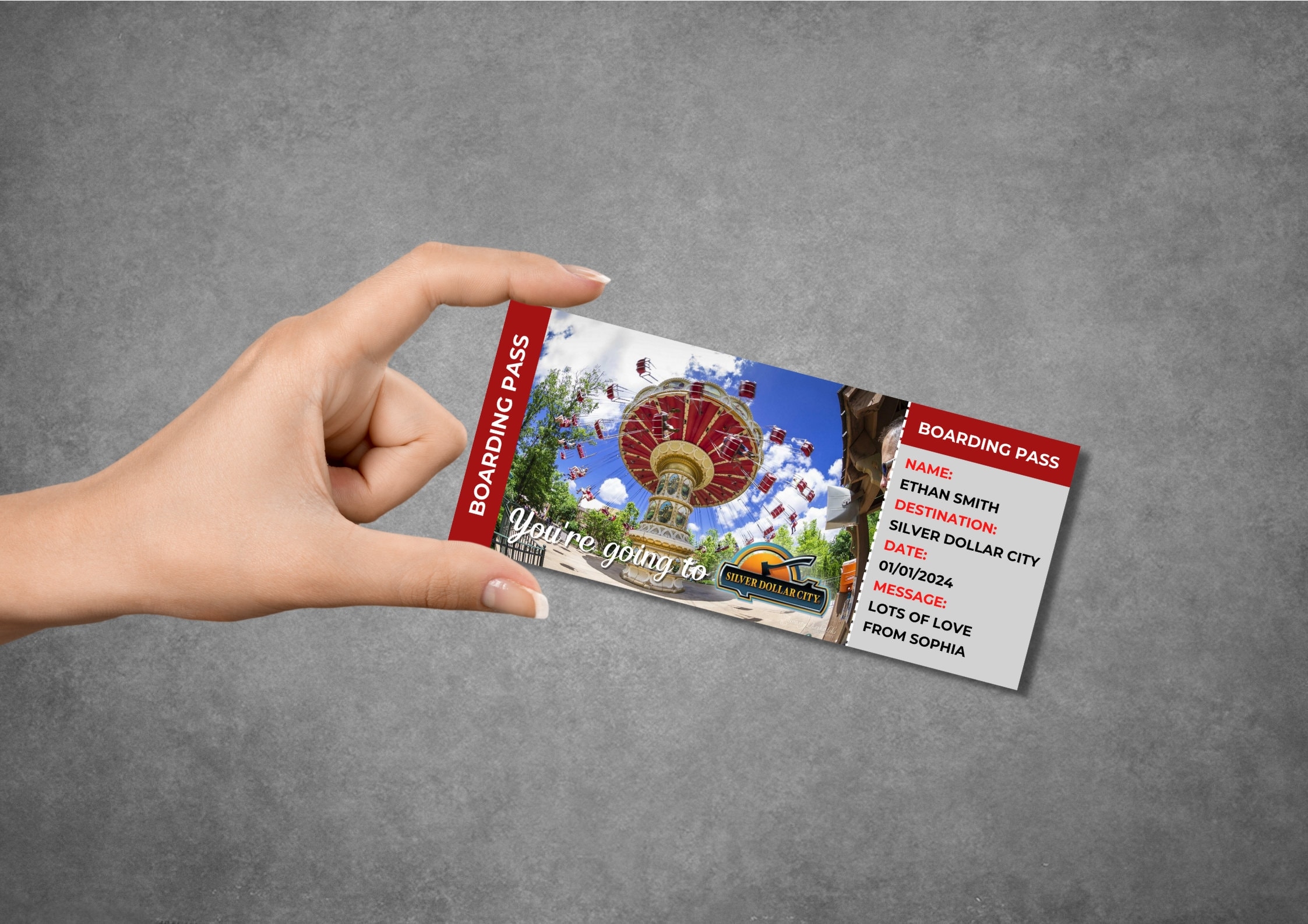 Editable Silver Dollar City Surprise Ticket Template Printable Silver Dollar City Boarding Pass Template Silver Dollar City Vacation Trip Etsy