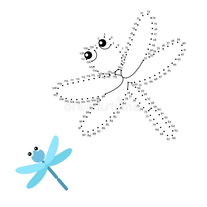 Educational Game For Kids Dot To Dot Stock Vector Illustration 