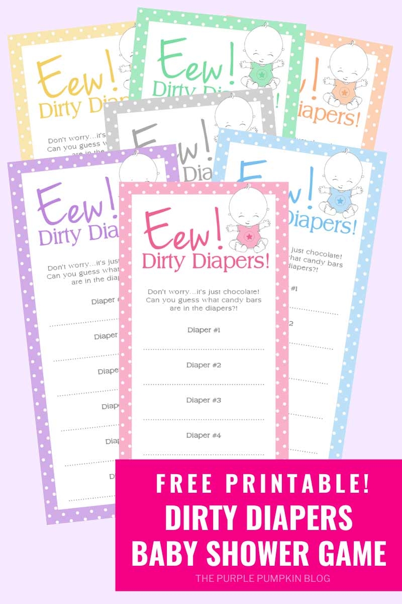 Eew Nasty Nappies Baby Shower Game Dirty Diapers Game 