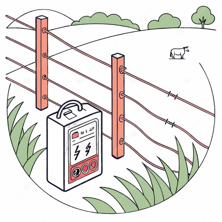 Electric Fence Device For Livestock Protection And Boundary Control In Agricultural Settings Illustration Vector Camping Nature Summer PNG And Vector With Transparent Background For Free Download