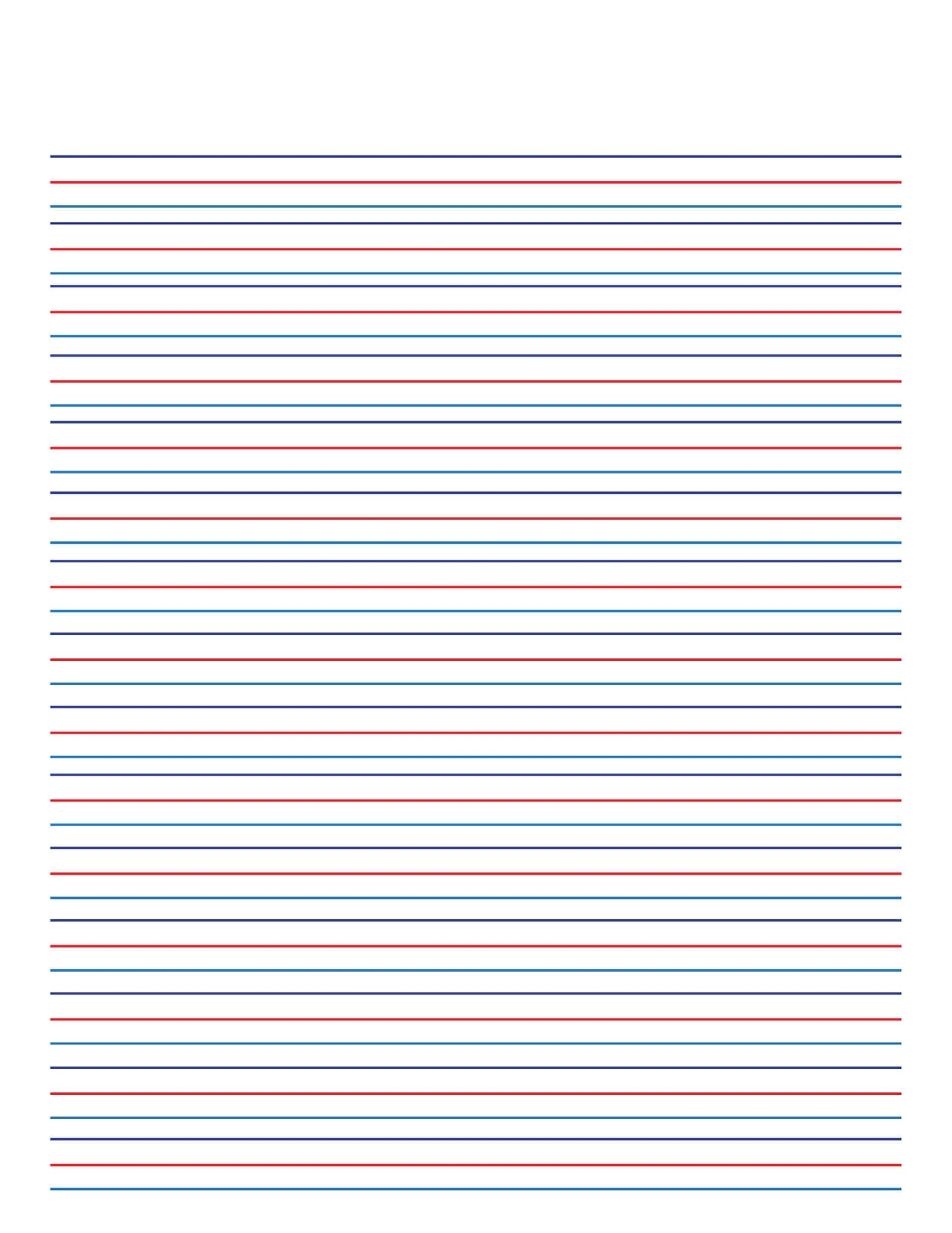 Elementary Writing Paper Red And Blue Lines PDF Pattern Etsy