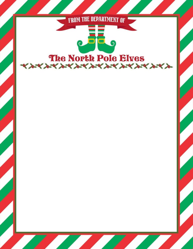 Elf On The Shelf Christmas Paper Borders 15 Free PDF Printables