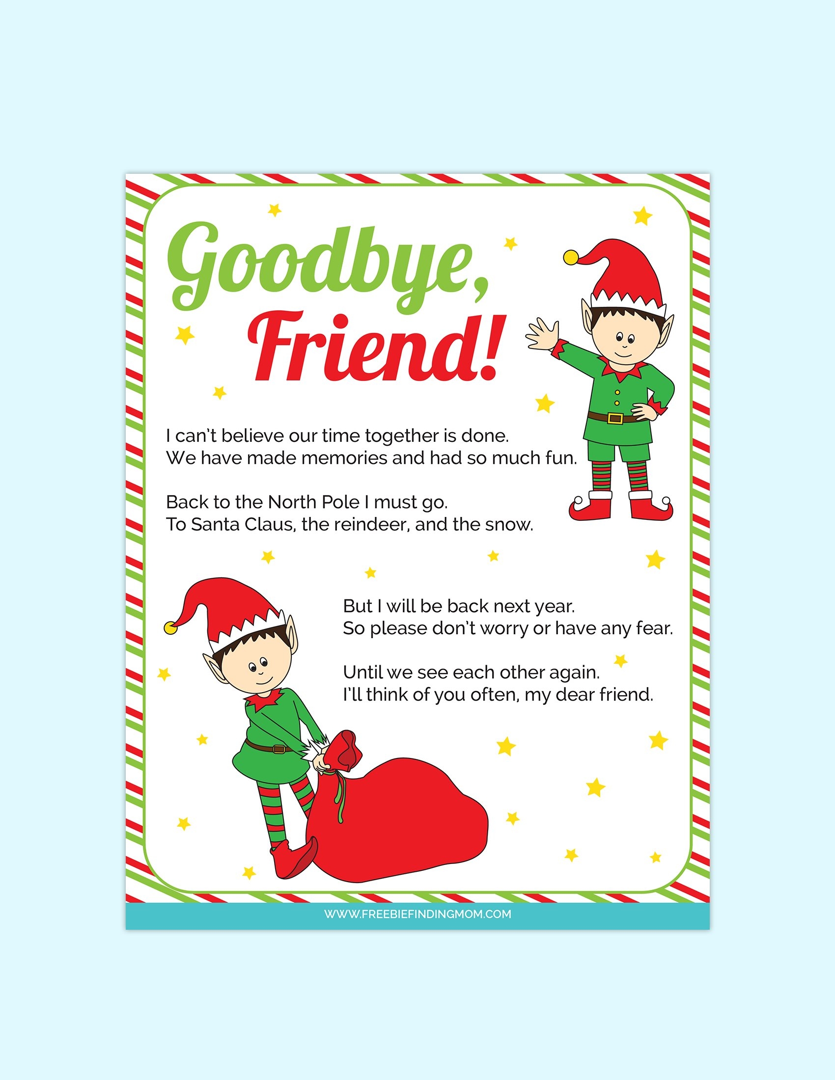 elf on the shelf letters printable