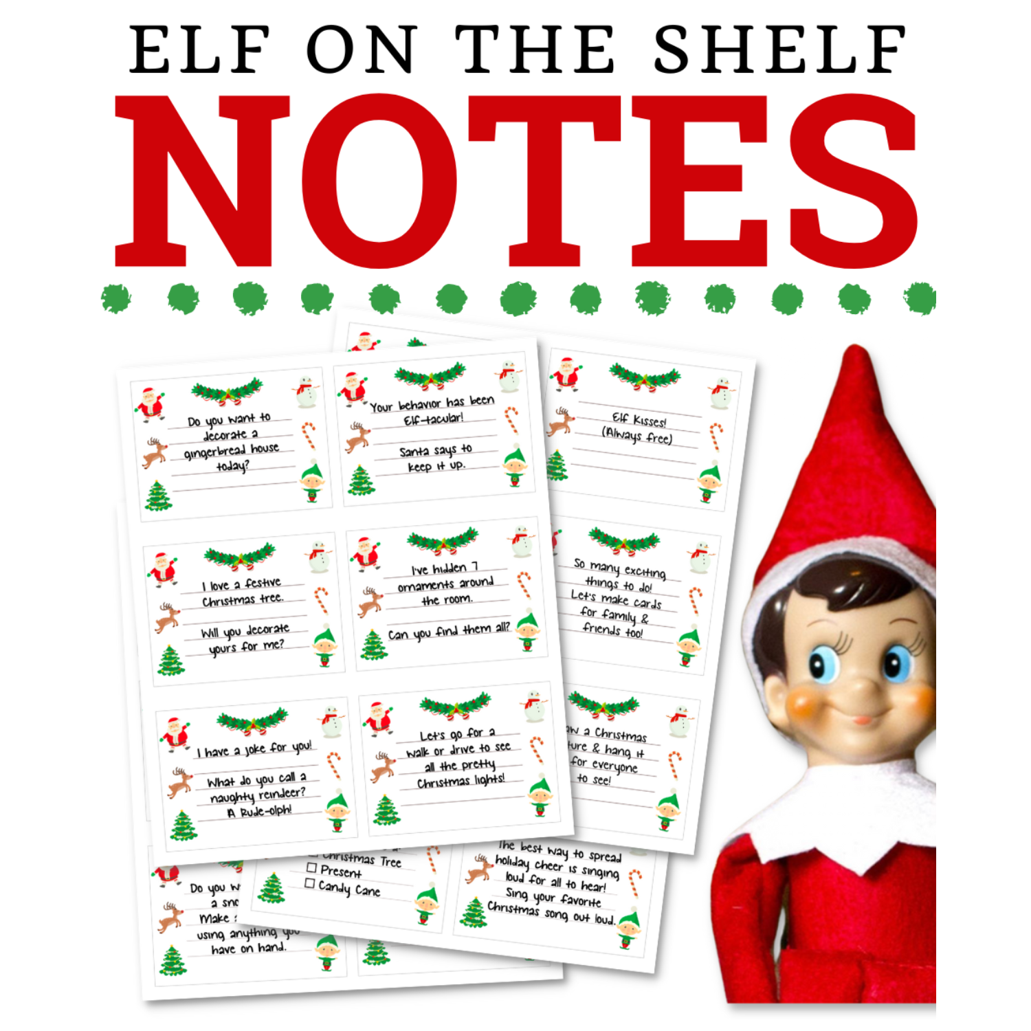 Elf On The Shelf Notes PDF Printables Elf On The Shelf Notes Templates