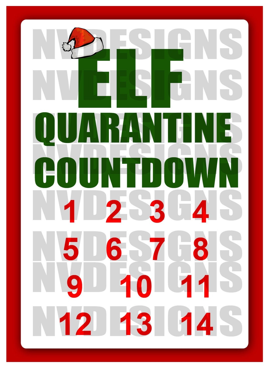 Elf Quarantine Countdown digital File jpg png psd Etsy