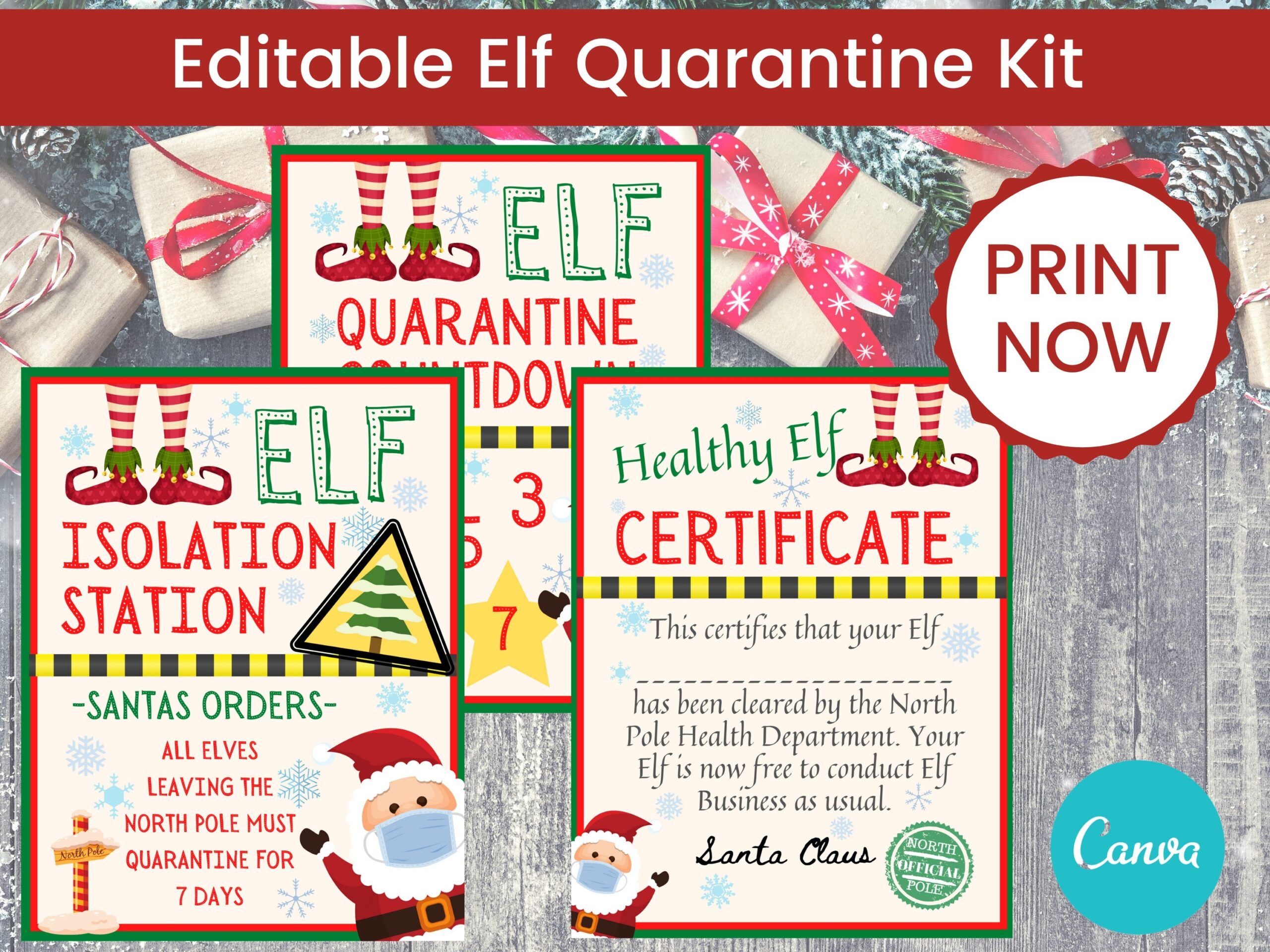 Elf Quarantine Kit Printable Elf Quarantine Letter Printable Elf Letter Elf Return Letter Elf Letter Printable Elf Arrival Letter Etsy