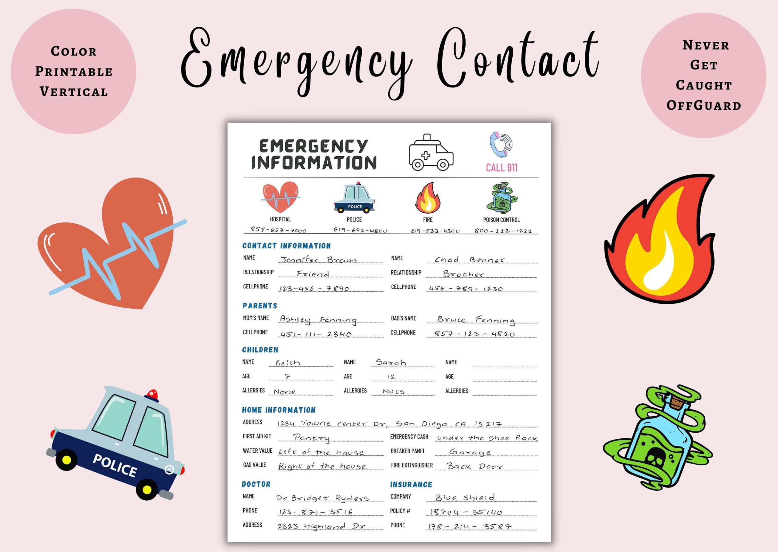 printable emergency contact list