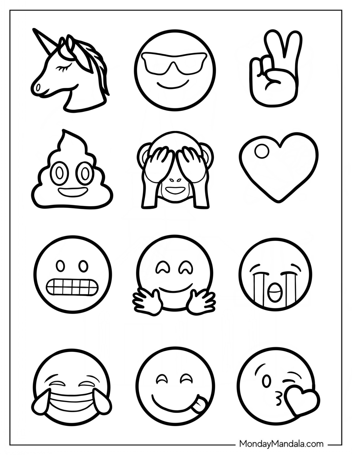 Emoji Coloring Page Smiley Face FREE Printable The Art Kit Worksheets Library