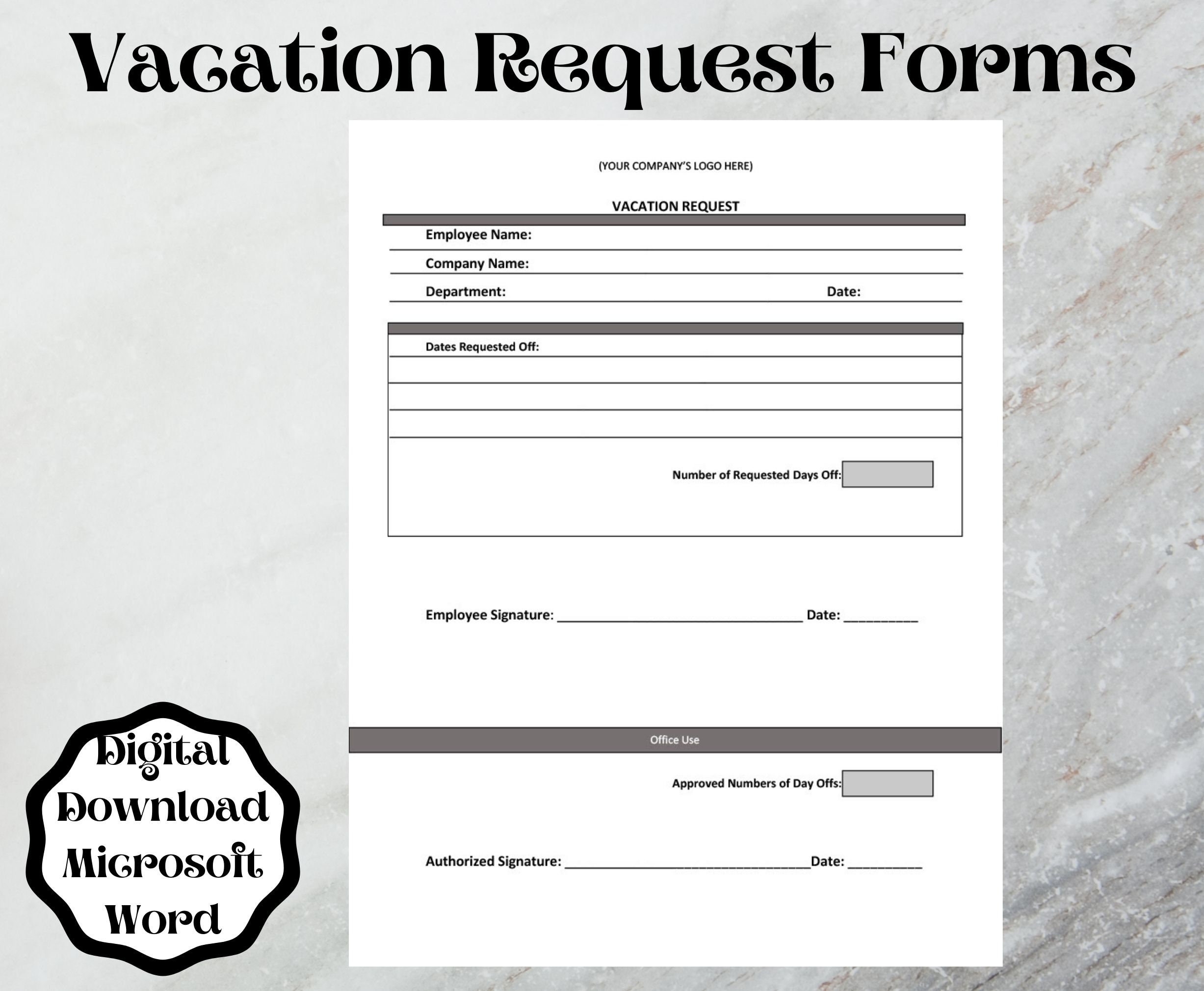 printable vacation request form 2019