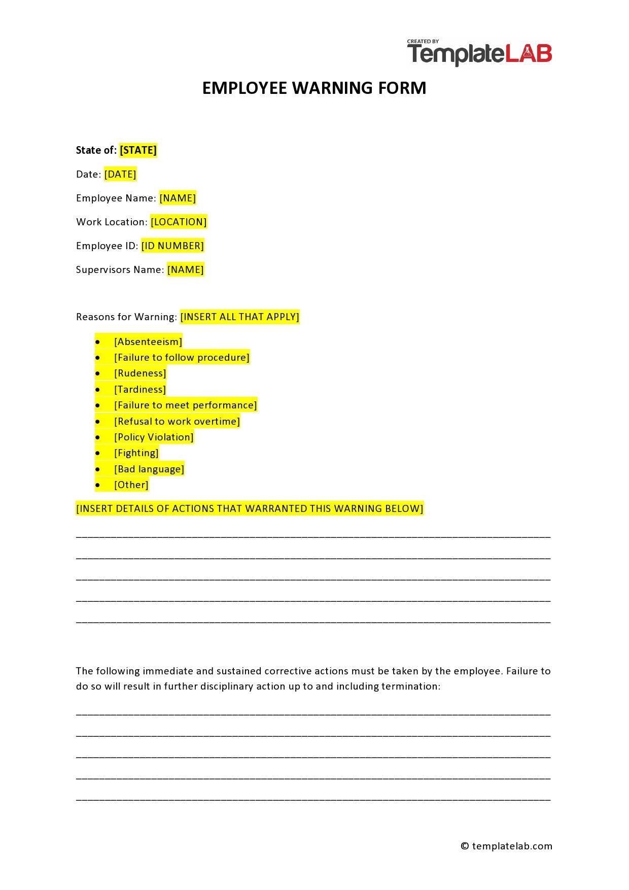 Employee Warning Notice Download 56 Free Templates U0026 Forms