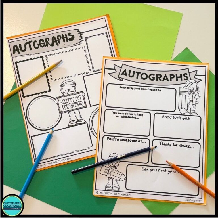 End Of The Year Autograph Book For Elementary Students 2025 Teaching With Jodi Durgin And Company