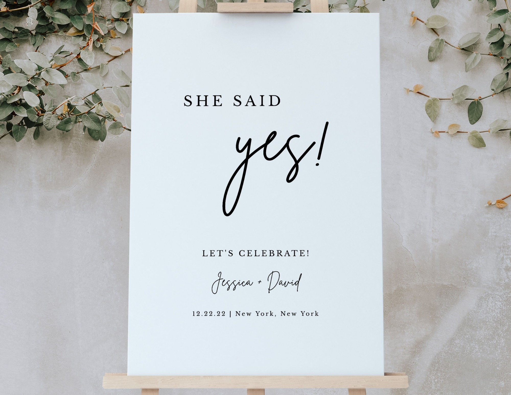 Engagement Party Sign She Said Yes Sign Printable Engagement 