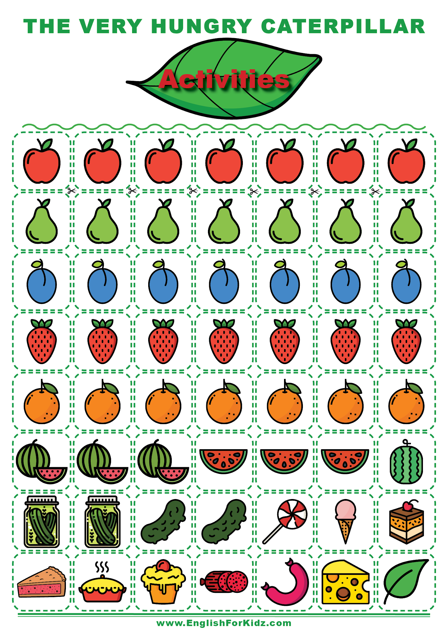 the very hungry caterpillar printables