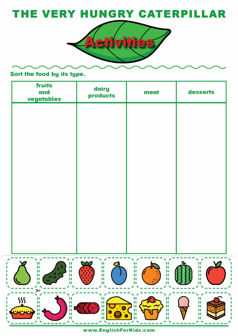 English For Kids Step By Step The Very Hungry Caterpillar Activities