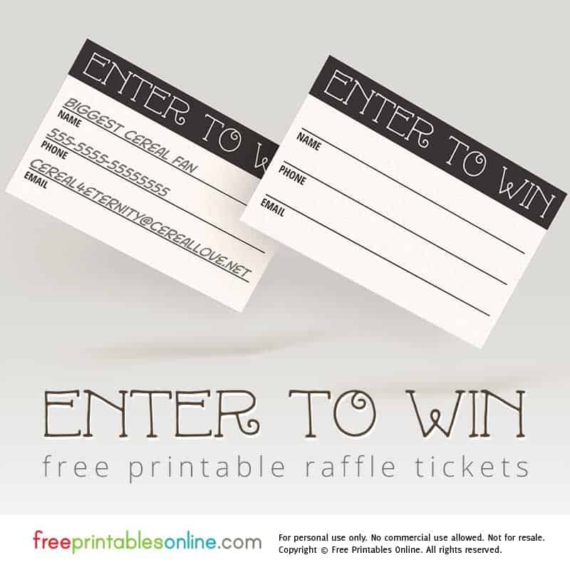 free printable raffle ticket template