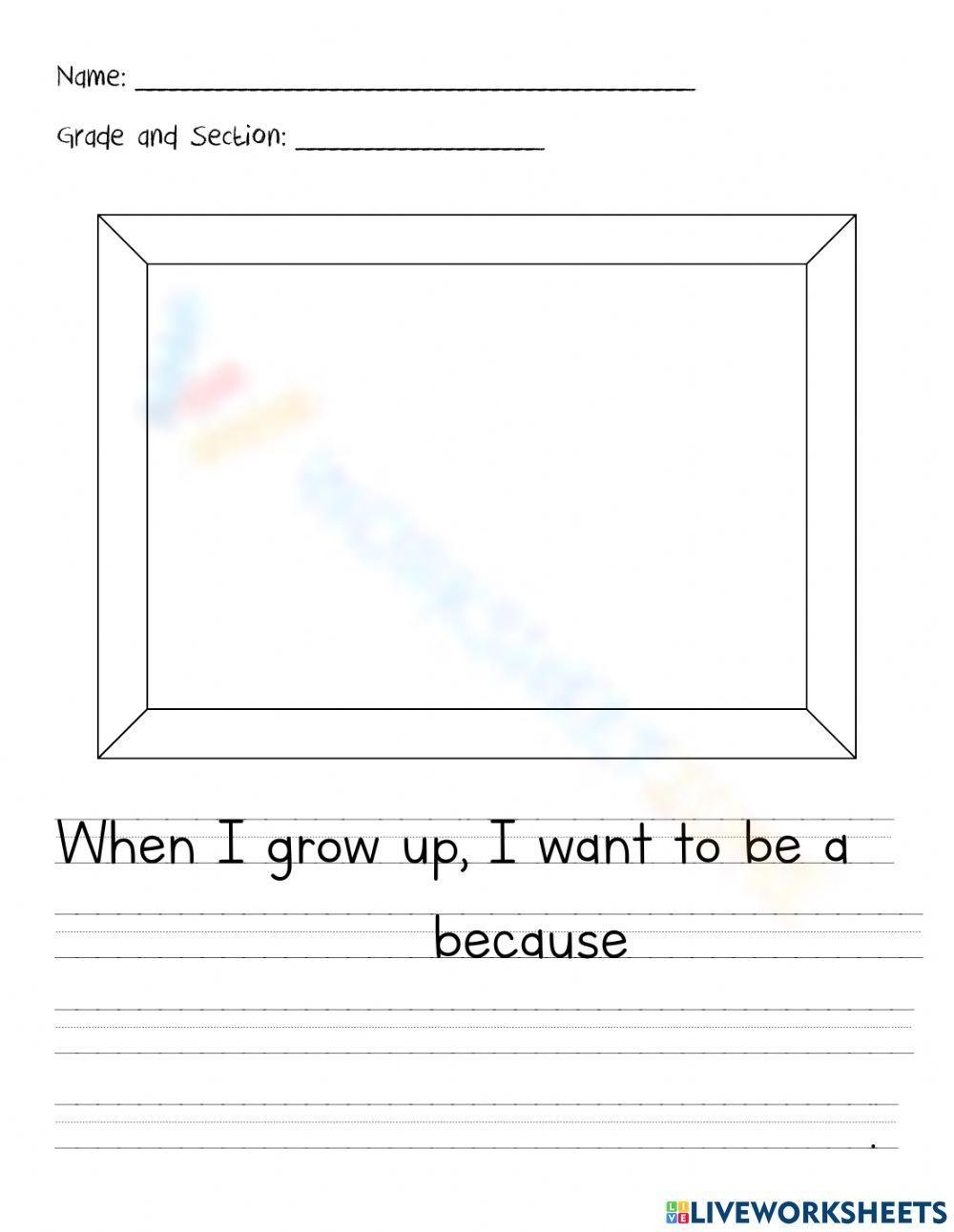 when i grow up printable worksheets