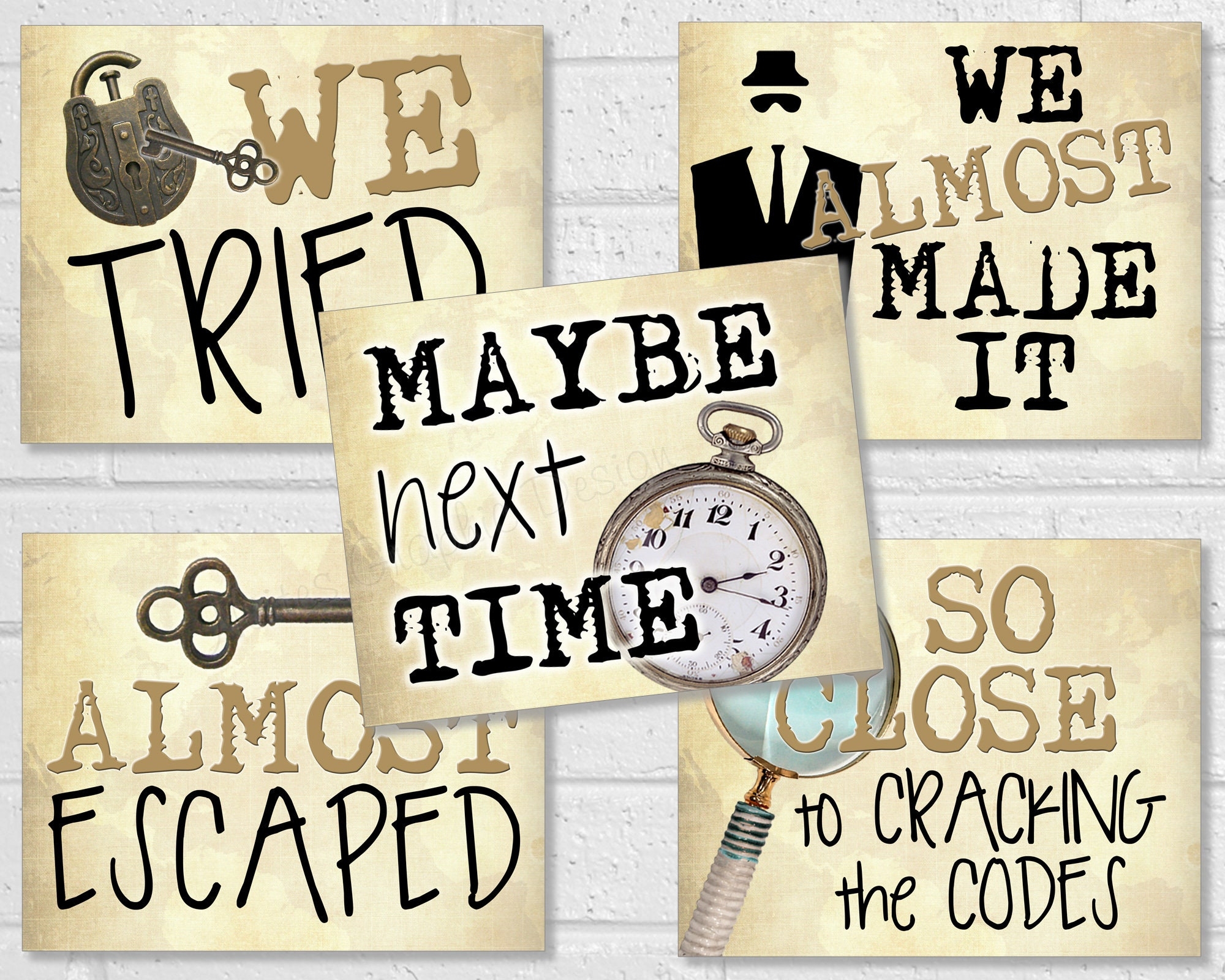 Escape Room Signs Escape Room Photo Props Printable Escape Room Party Decor We Almost Escaped Signs Spy Mission Signs Etsy Australia