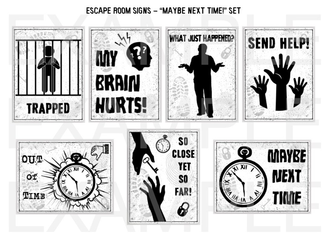 Escape Room Signs 