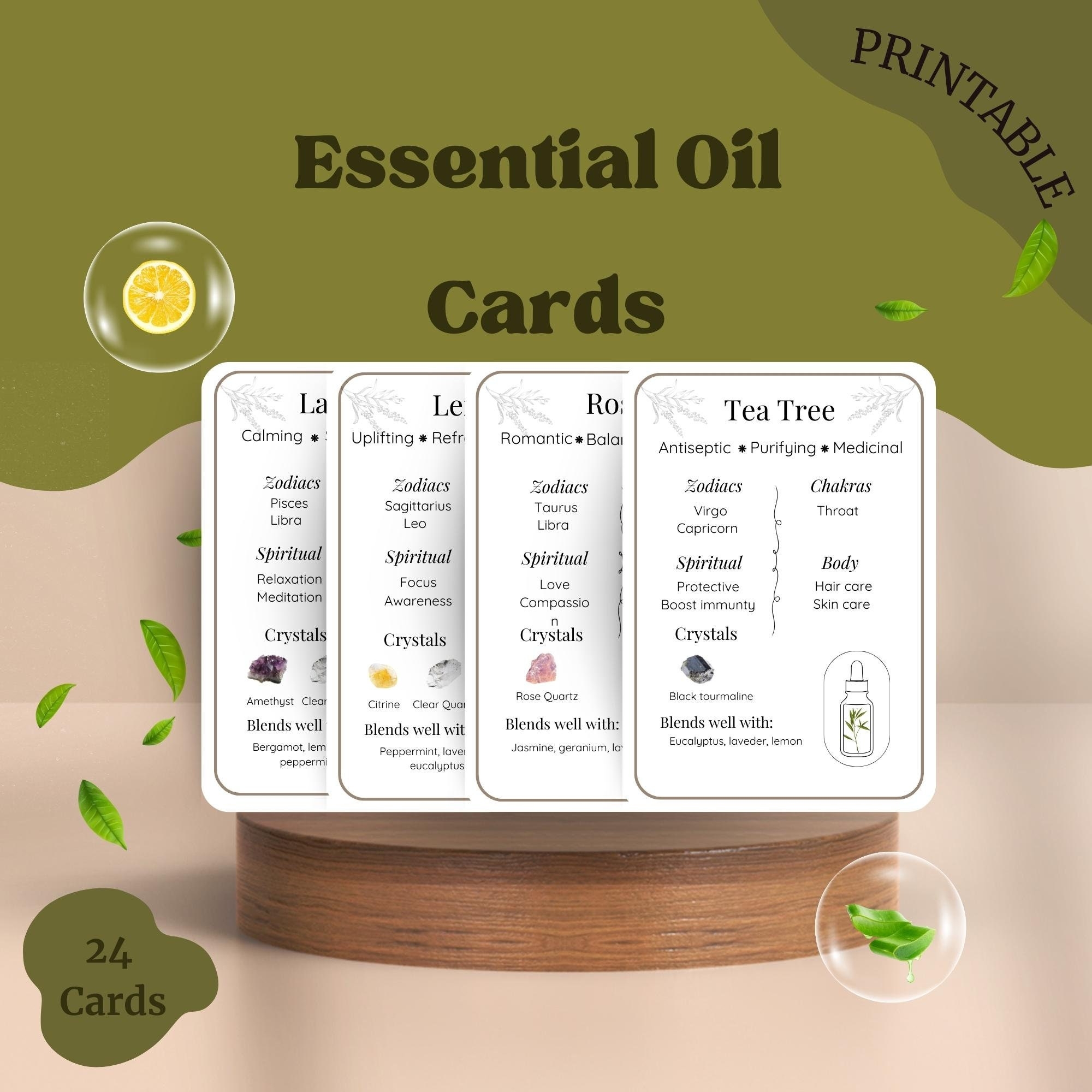 Essential Oil Information Cards Printable Essential Oil Cards Aromatherapy Cards Essential Oil Guide Cards Essential Oil Meaning Cards Etsy