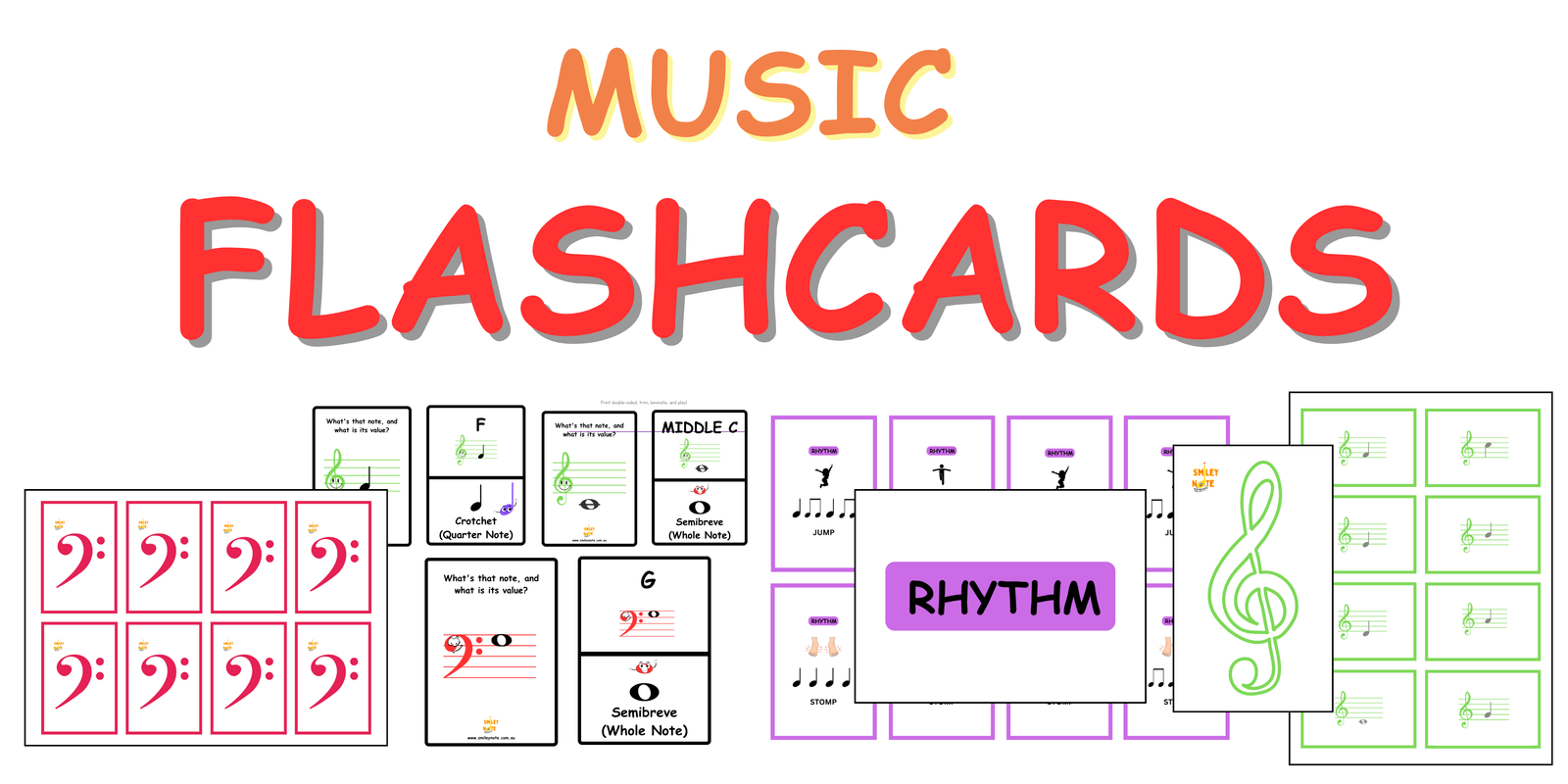 free printable music flashcards