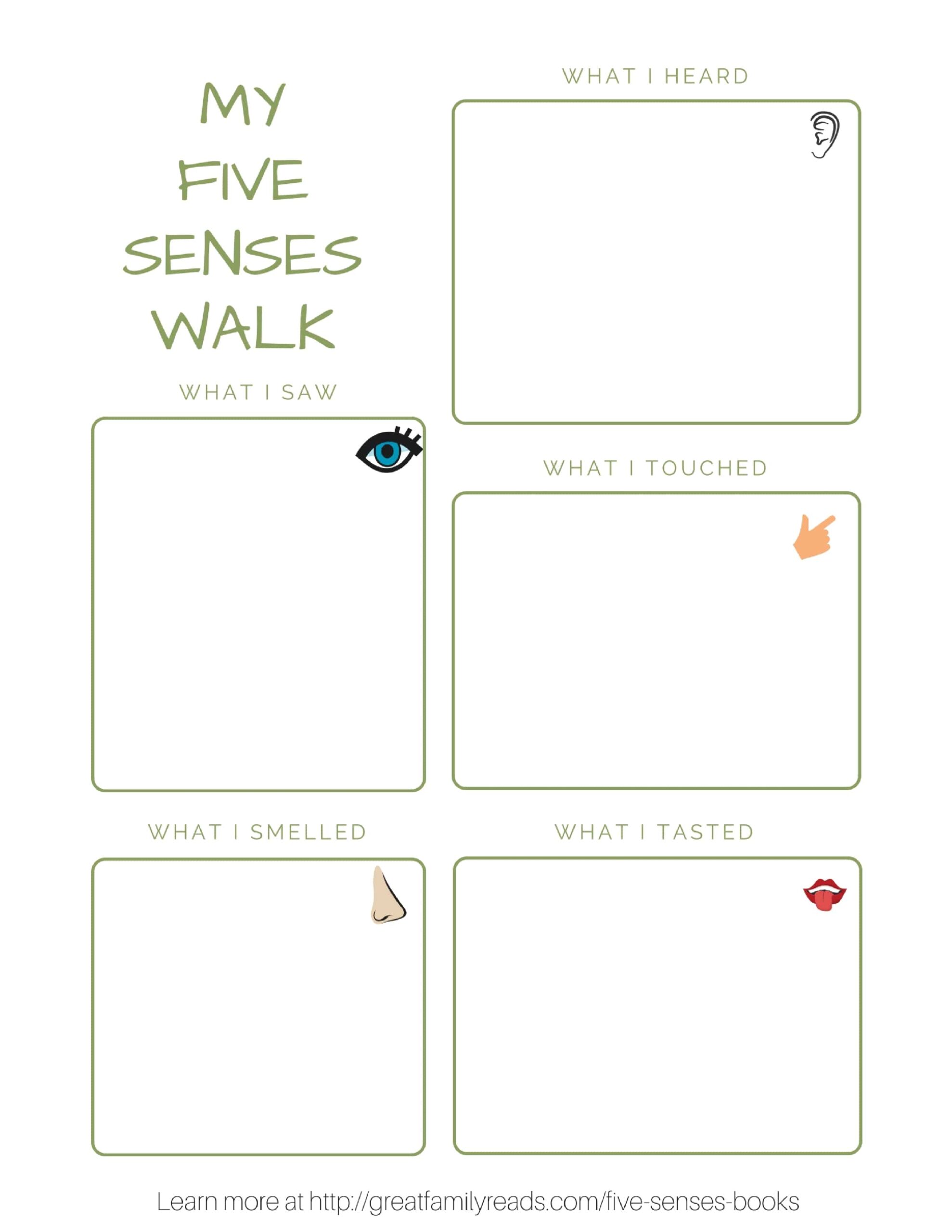 my five senses book free printable