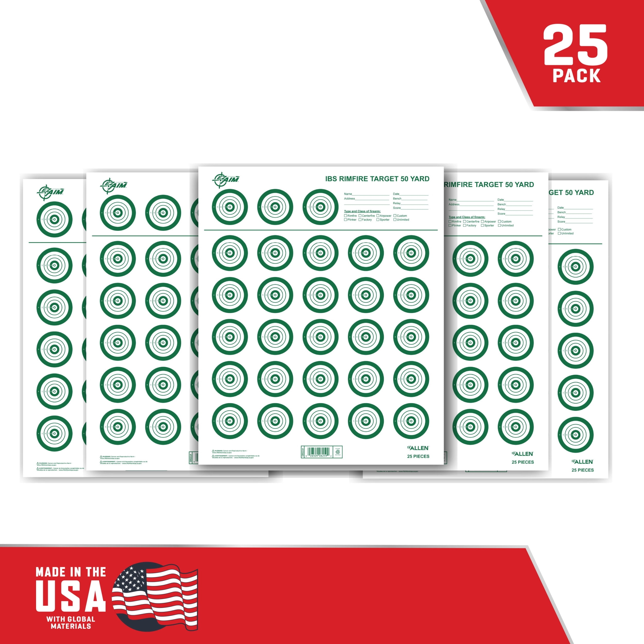 Ez Aim Rimfire IBS Shooting Targets 14