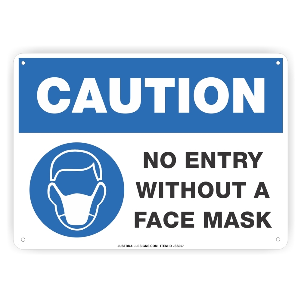 Face Mask Required Caution Safety Sign