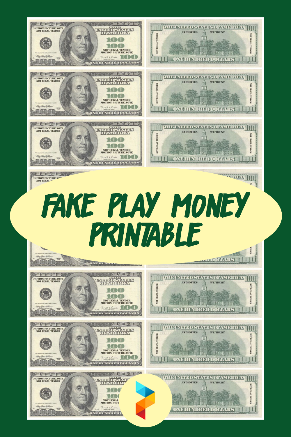 free printable fake money