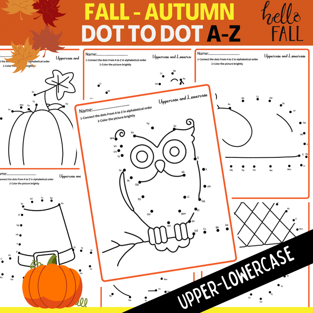 Fall Dot To Dot A Z Autumn Connect The Dots Worksheets For KIDS