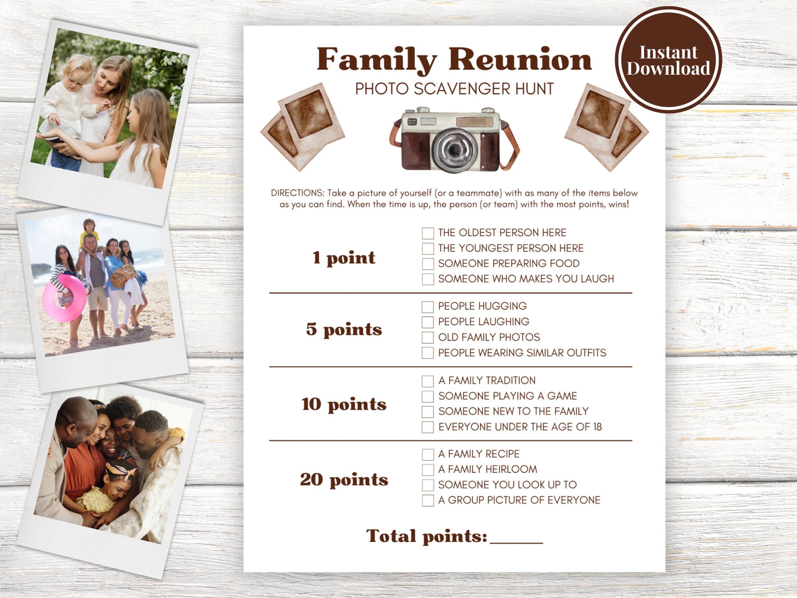 Family Reunion Photo Scavenger Hunt Printable Family Reunion Games Family Party Game Family Reunion Ideas Summer Party Game Etsy