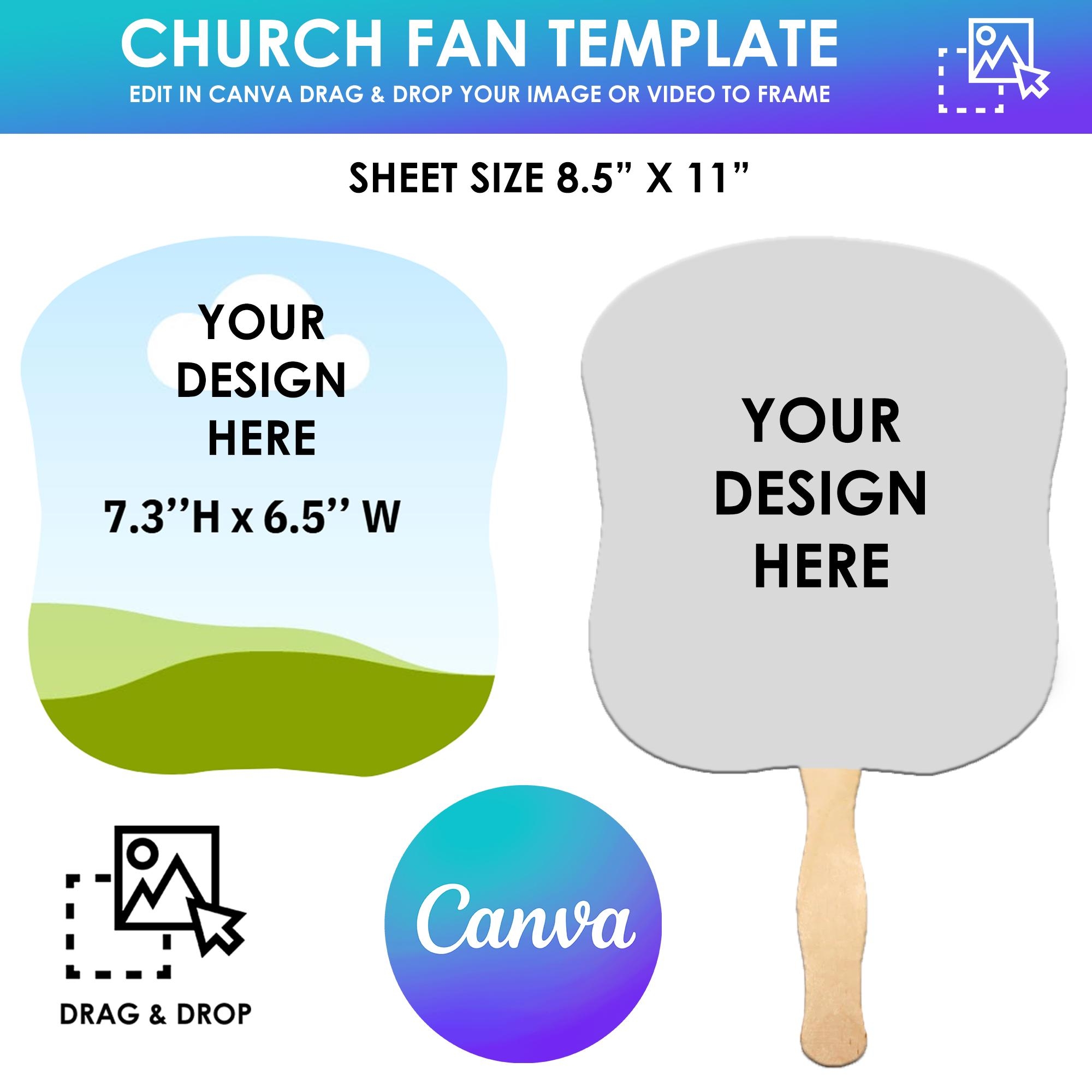 free printable church fan template