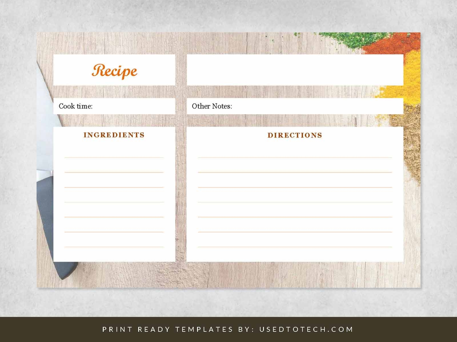 editable printable recipe cards free