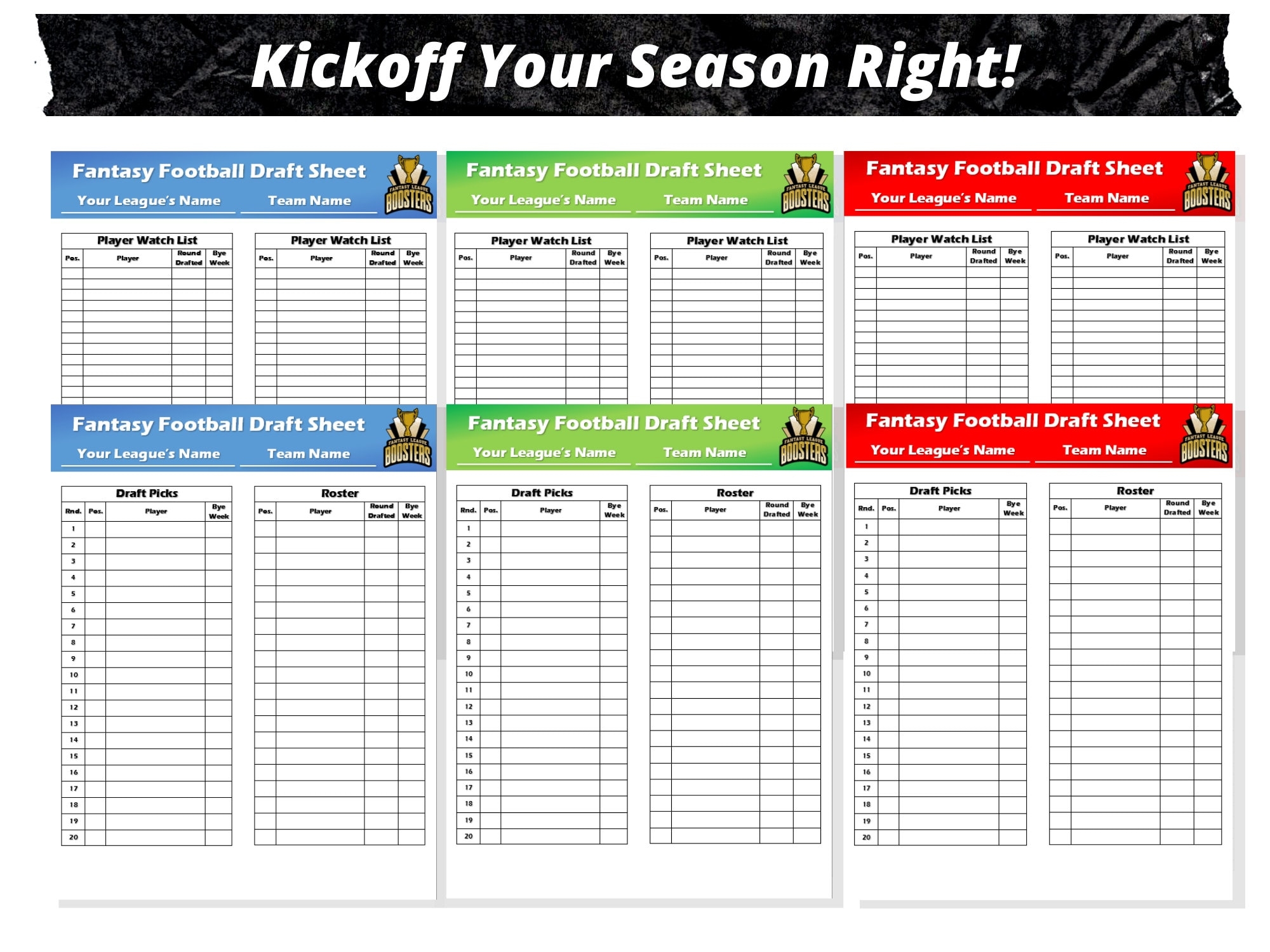 Fantasy Football Draft Spreadsheet