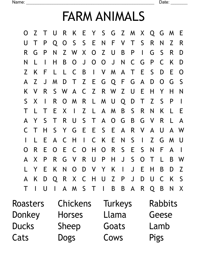 pets word search printable