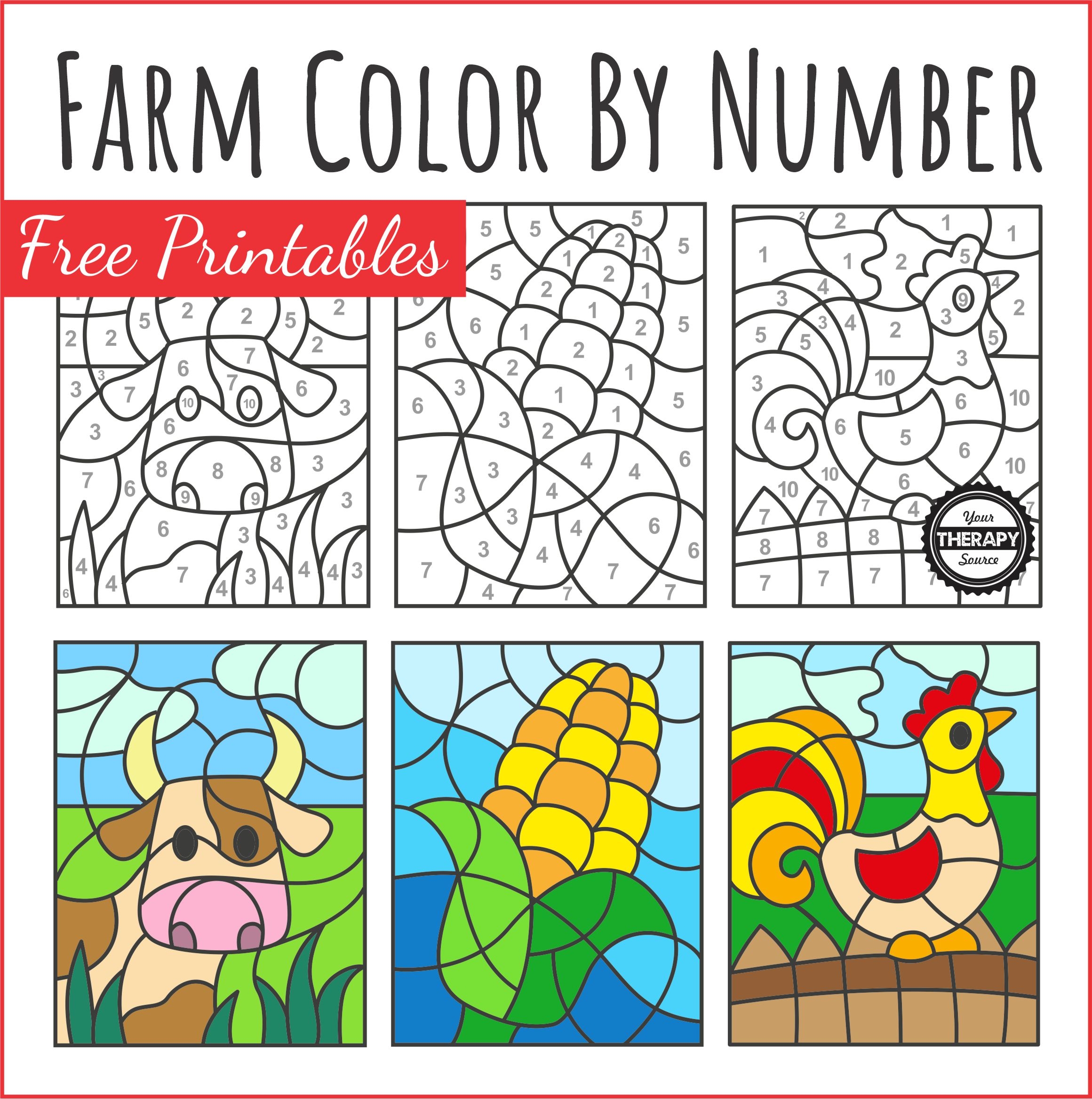 free printable color by number