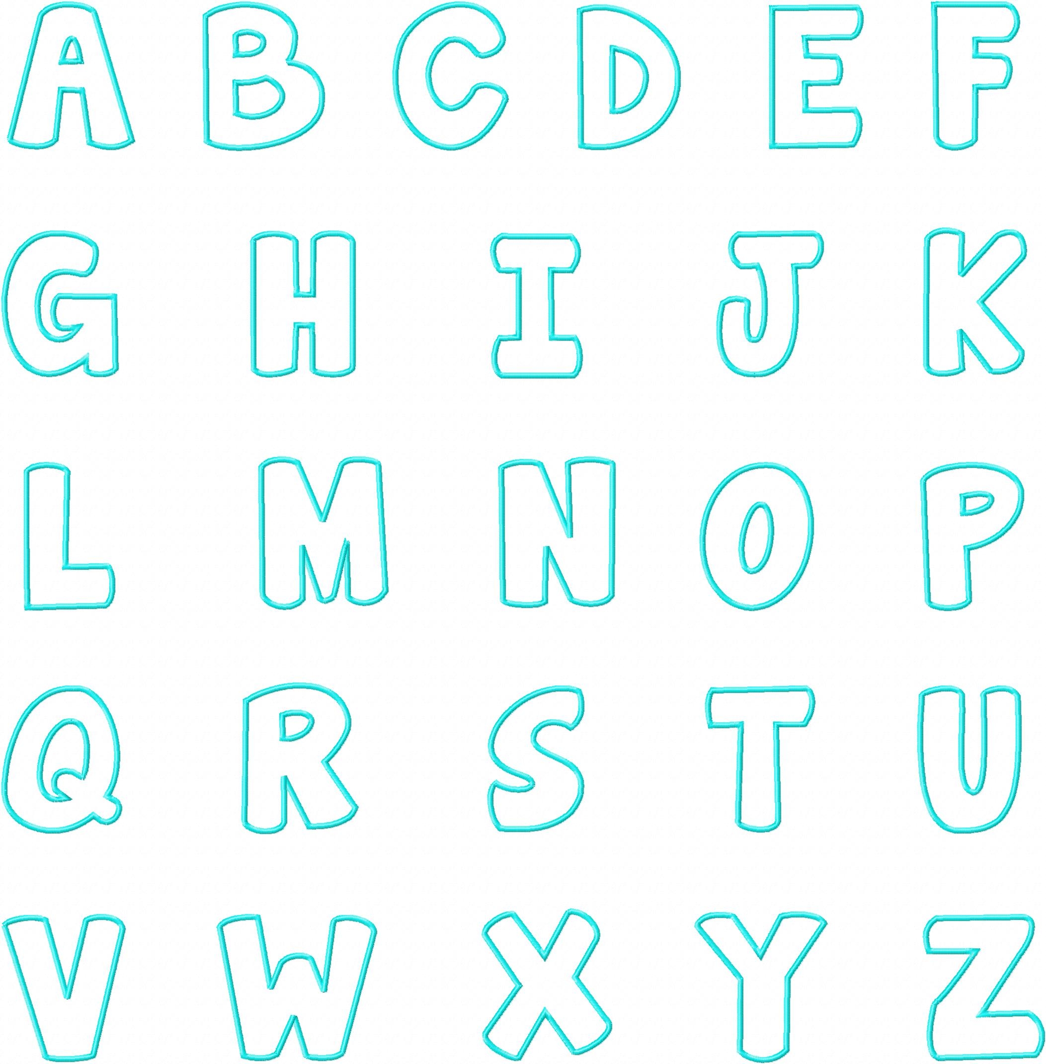 Fat Dolphin Applique Font Set In Three Sizes