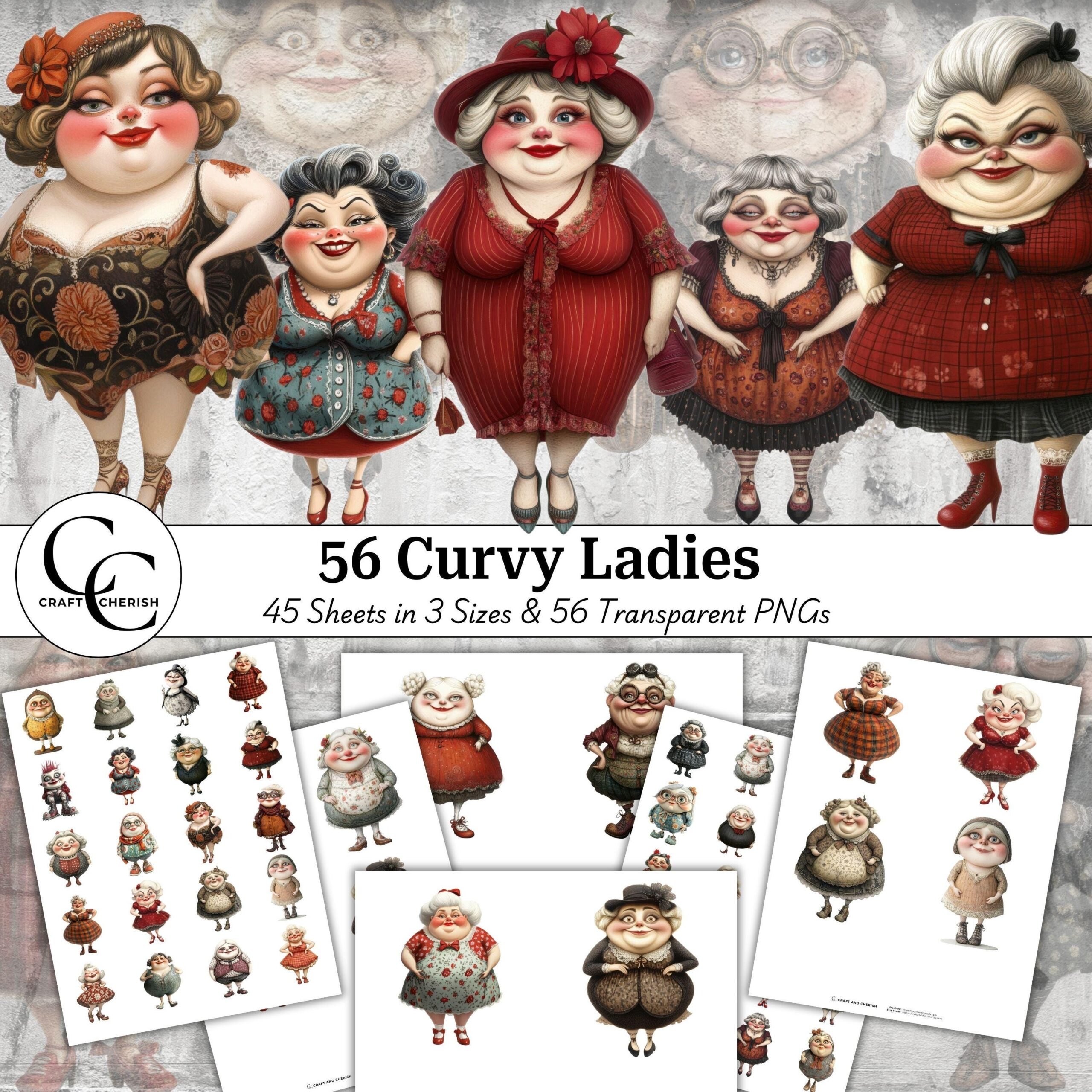 Fat Lady Portrait Etsy