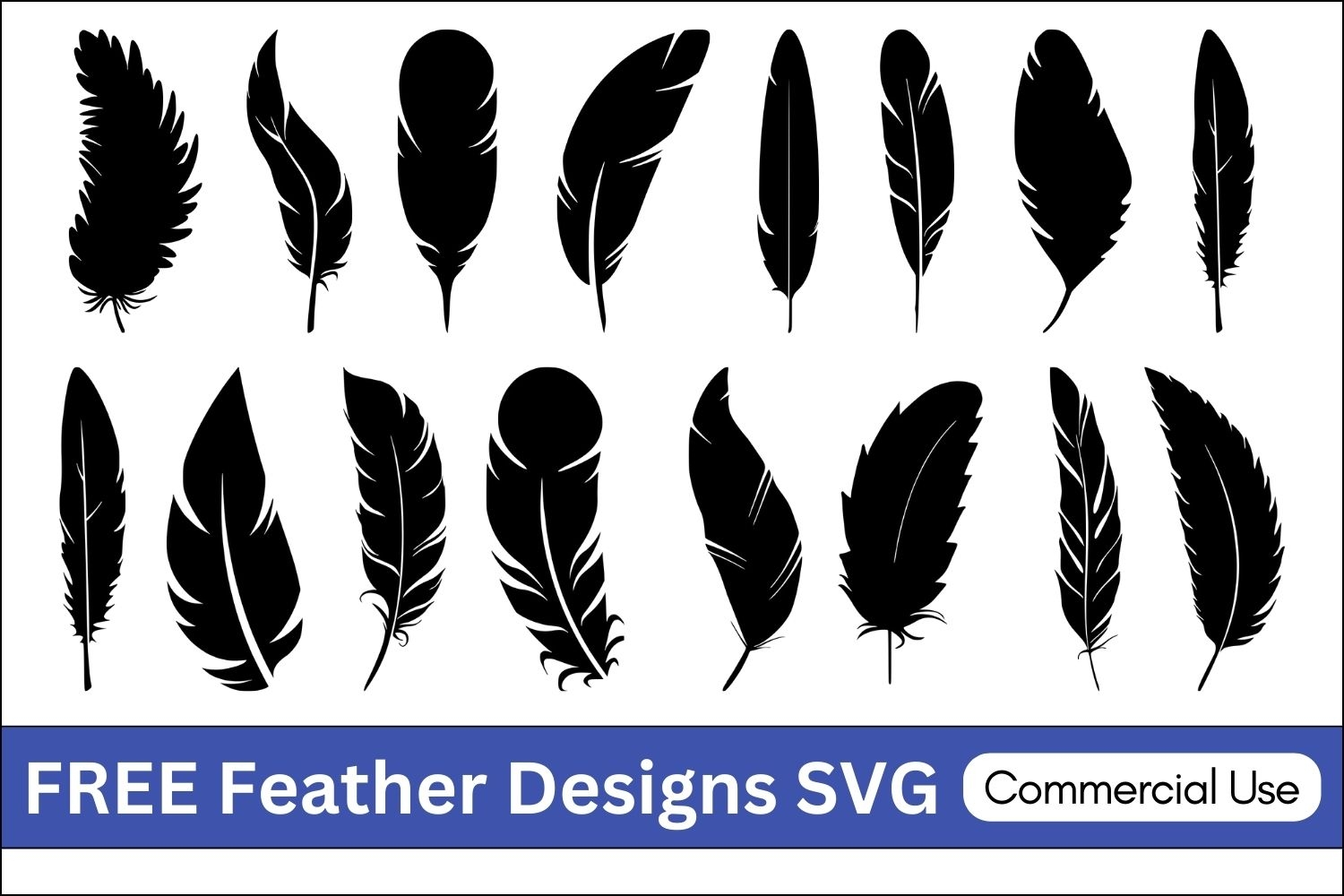 Feather Designs SVG FREE Printables Stencils Silhouette