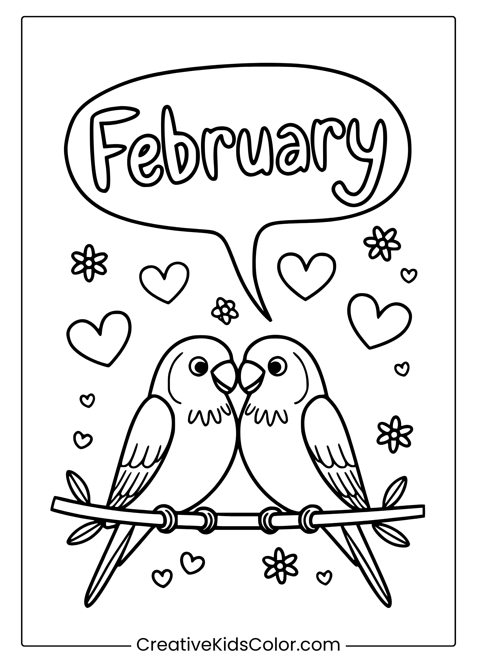 free printable february coloring pages