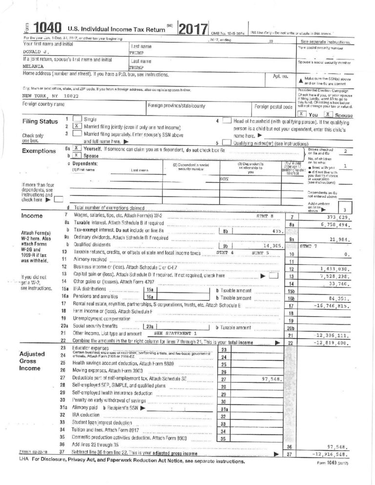 File Donald J Trump Individual Tax Returns Form 1040 2017 1 pdf 