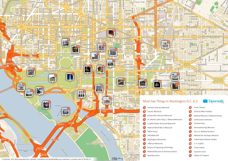 File Washington DC Printable Tourist Attractions Map jpg Wikimedia Commons