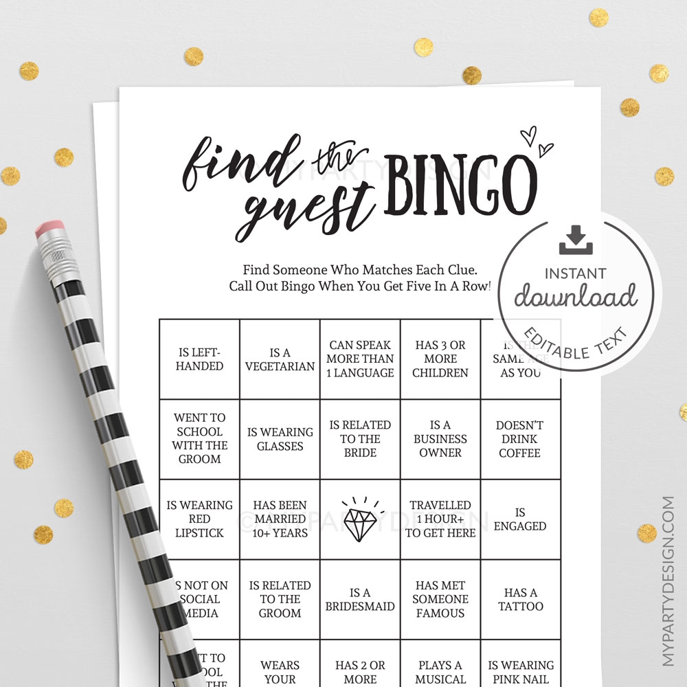 find the guest bridal shower game printable