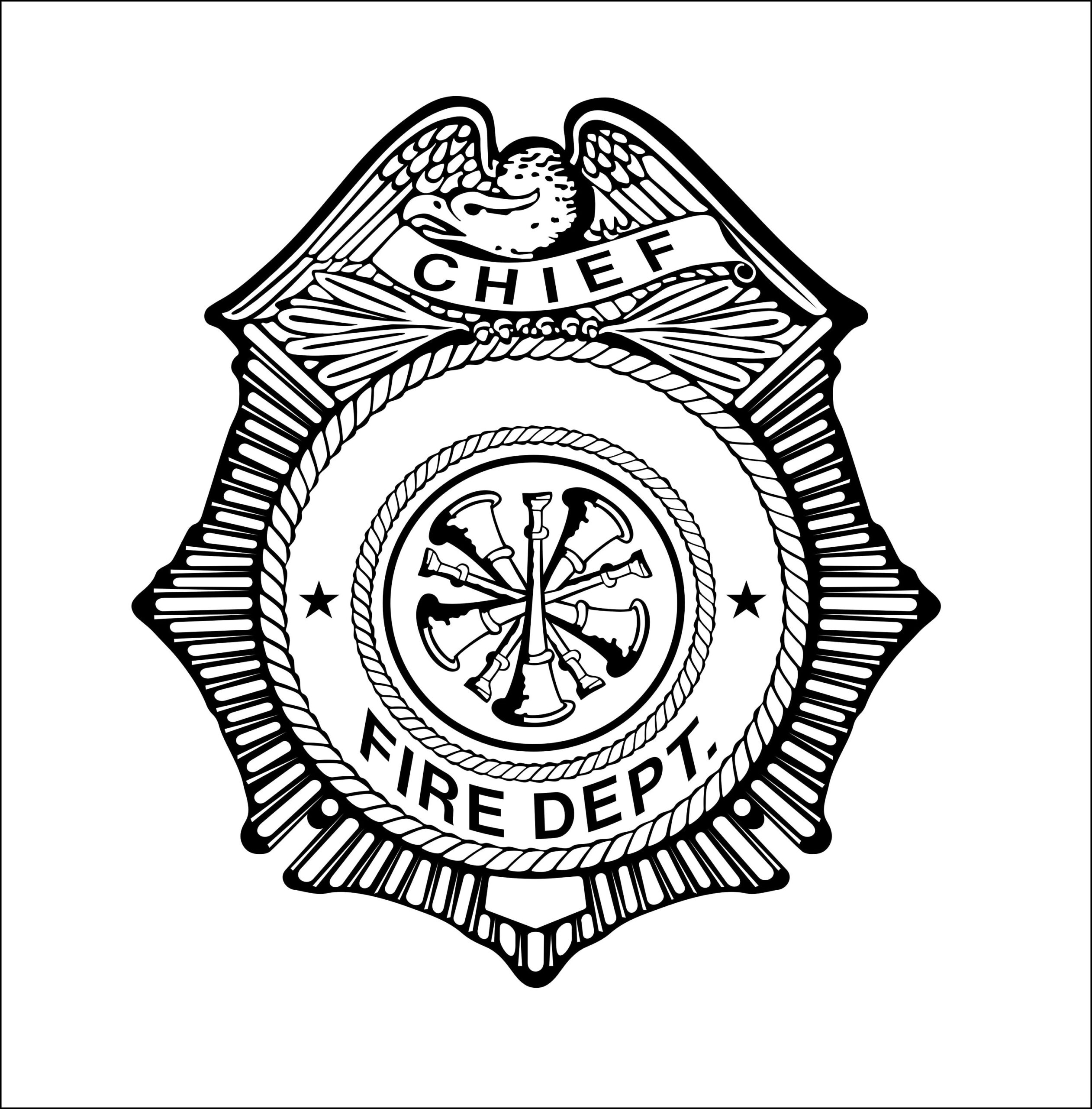 Firefighter Chief Badge Fire Department Hero Honor Fireman Proud Inspector Cut Sign Image Clipart Digital Download Eps dxf png jpeg svg Etsy