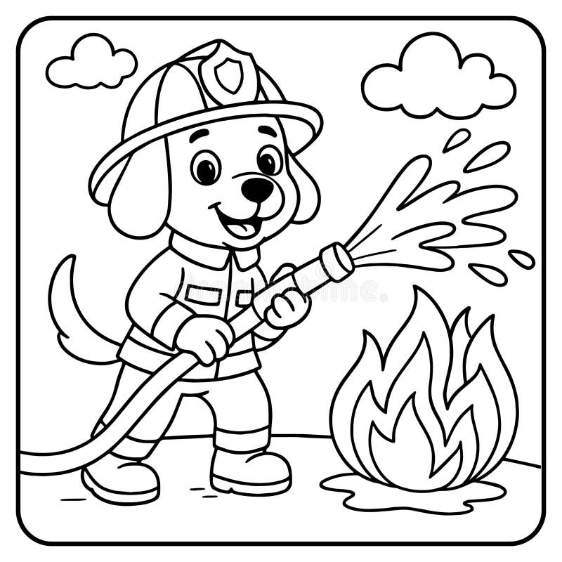 Fireman Coloring Page Stock Illustrations 506 Fireman Coloring 