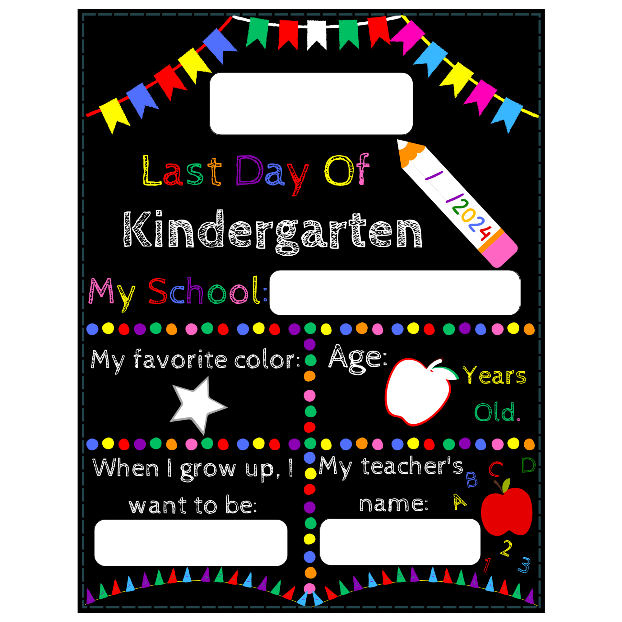 First Day Of Kindergarten Sign first And Last Day Of School Sign Printable